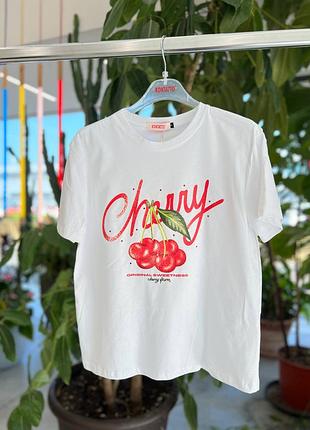 Футболка хлопковая kontatto с принтом cherry (вишня)
