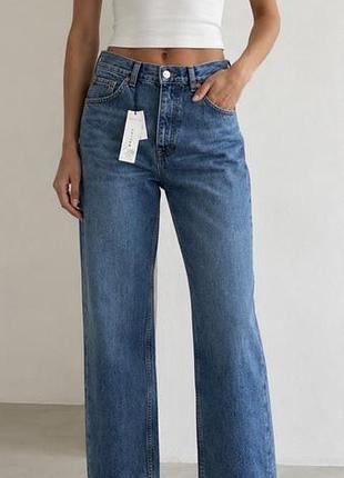 Джинси topshop сині прямі укорочені розмір uk 12