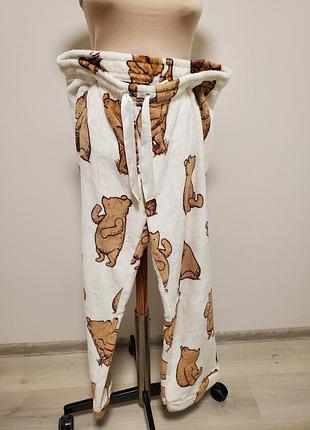 Красивые брендовые флисовые брюки пижама