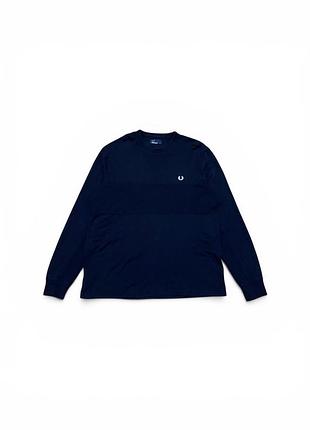Кофта лонгслів світер fred perry темно синя чоловіча розмір л l xl