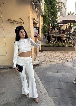 Білі штани класичні zara