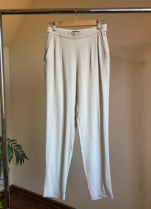 Брюки massimo dutti italian fabric лляні, eur 36, бежеві