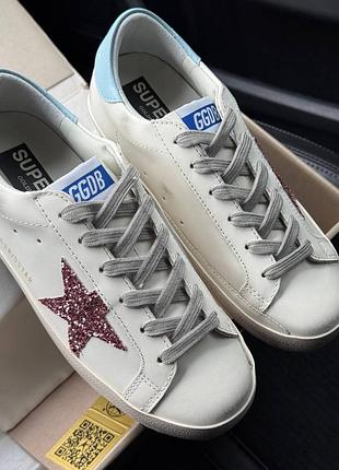 Кеди шкіряні жіночі білі  37 golden goose голден гус