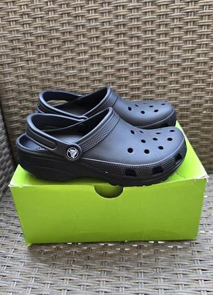 Чорні класичні сабо crocs classic w6-36/37-22/23cm