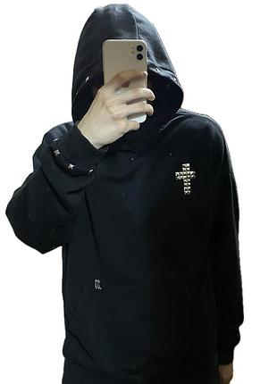Enfants riches deprimes type black oversize distressed studded cross худі punk grunge opium viperr