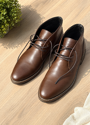 Чоловічі коричневі шкіряні черевики-дезерти (chukka) 43