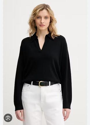 M&s светр-поло з мериносової шерсті merino extra fine wool m/s
