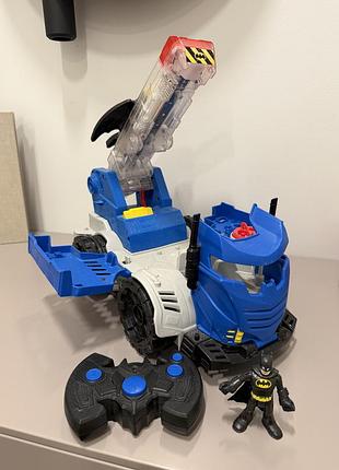 Бетмобіль-трансформер fisher-price imaginext batman rc з пультом, світлом і звуком