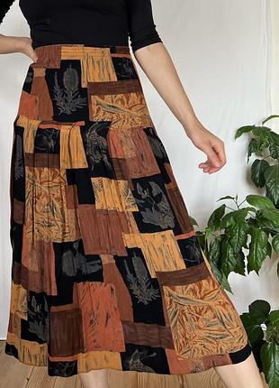 Vintage віскозна спідниця abstract print т2
