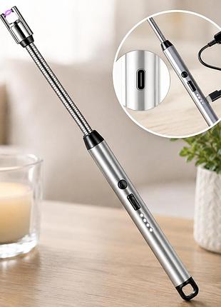 Плазменная аккумуляторная зажигалка usb 26см / зажигалка электрическая с гибким наконечником для плиты
