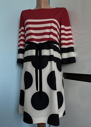 Оригінальна жіноча сукня від італійського преміум-бренду boutique moschino(модель stripe and polka-dots crepe dress).
