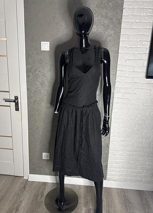 Лляна сукня плаття з поясом zara, s