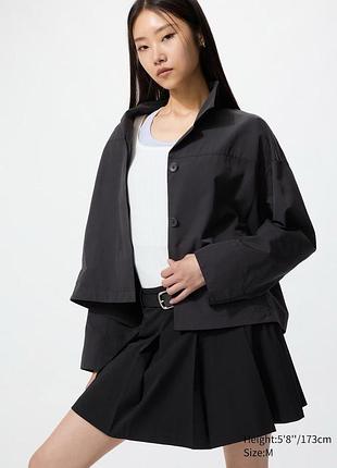 Жакет uniqlo чорний open collar short jacket