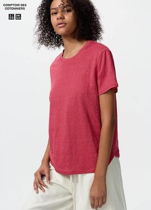 Женская льняная футболка uniqlo