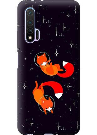 Чохол силіконовий на телефон huawei nova 6 лисички в космосі "4519u-1821-58250"