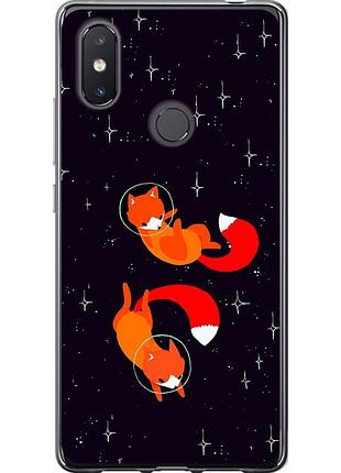 Чехол силиконовый на телефон xiaomi mi8 se лисички в космосе "4519u-1504-58250"