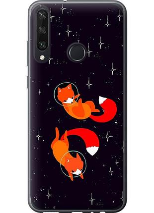 Чохол 2d пластиковий на телефон huawei y6p лисички в космосі "4519t-1952-58250"