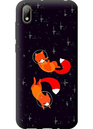 Чехол tpu на телефон huawei y5 2019 лисички в космосе "4519b-1695-58250"