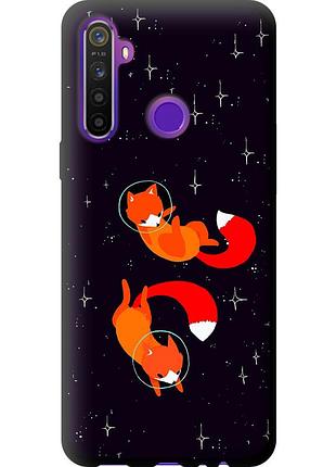 Чехол tpu на телефон realme 6i лисички в космосе "4519b-2059-58250"