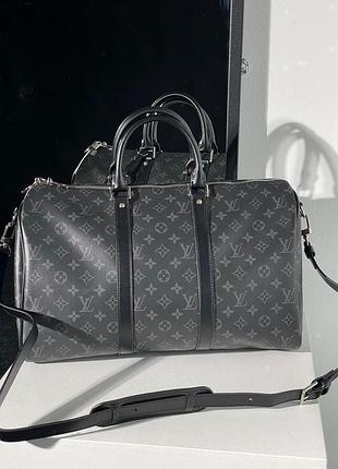 Сумка louis keepall 45 eclipse vuitton grey