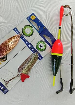 Рыболовный набор: новые блесны viva fishing, поплавок kutbert 15g, кукан