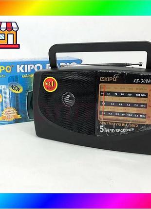 Bs радіоприймач kipo kb-308ac best mix - потужний 5-ти хвильовий фм радіоприймач fm діапазону, приймач bas77/n