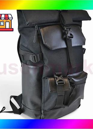 Bs рюкзак rolltop чоловічий best mix жіночий для подорожей і ноутбука , ролтоп великий для міста bas77/n