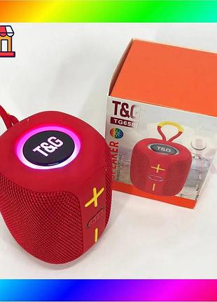 Bs портативная bluetooth колонка best mix tg658 8w с подсветкой rgb, колонка для вечеринки. цвет: крас bas77/n