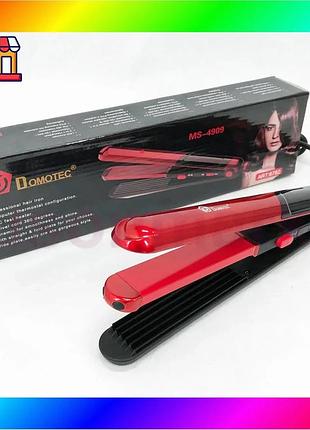 Bs плойка гофре 2 best mix в 1 domotec ms-4909, черно-красный, стайлер для завивки, стайлер для укладк bas77/n