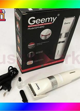 Bs акумуляторна машинка для best mix стрижки волосся gemei gm-6042, підстригальна машинка. колір: біли bas77/n