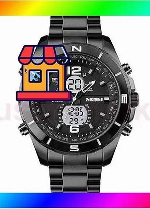 Bs часы наручные мужские best mix skmei 1670bkwt black-white, армейские часы противоударные bas77/n