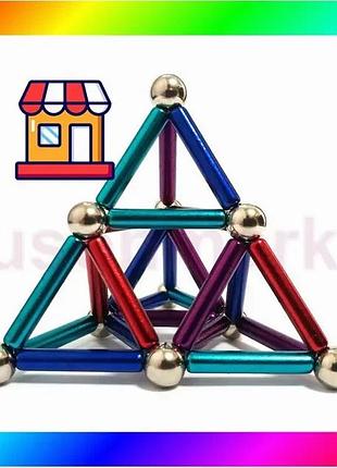 Bs багатобарвний магнітний конструктор best mix buckyballs n buckybars, 64 деталі, магнітний конструкт bas77/n