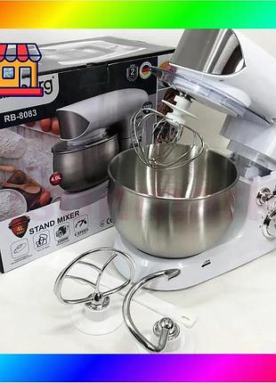 Bs электрический планетарный миксер best mix тестомисс rainberg rb-8083 3200вт с насадками white bas77/n