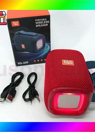 Bs портативна bluetooth колонка best mix tg339 5w з rgb підсвічуванням, гучна блютуз колонка. колір: ч bas77/n
