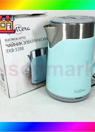 Bs электрочайник suntera ekb-328b best mix 2 л, стильный электрический чайник, бесшумный чайник, элект bas77/n