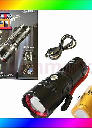 Bs фонарь cb-b53-tg, 3х18650, best mix power bank, индикация заряда, фонарик светодиодный для туриста bas77/n