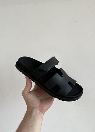 Шльопанці hermes slippers chypre black 📦 37