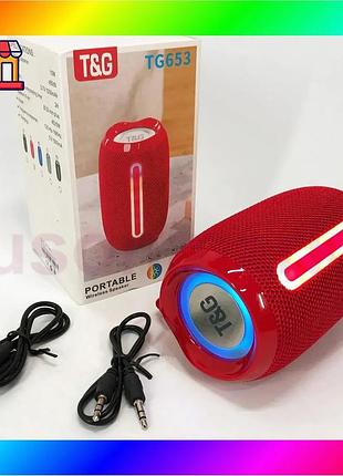 Bs портативна bluetooth-колонка tg653 best mix usb з ремінцем, потужна переносна акустична колонка. ко bas77/n