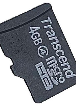 Карта флэш памяти б/у microsdhc 4gb transcend