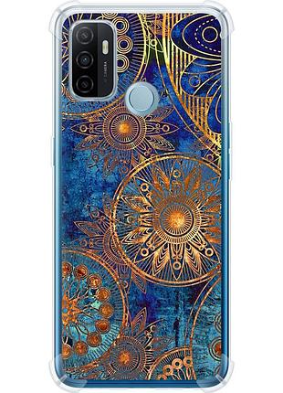 Чехол силикон с усиленными углами на телефон oppo a53 золотой узор "678sp-568-58250"