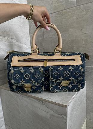Сумка монограмм monogram джинсовая neo speedy louis vuitton y2k lux