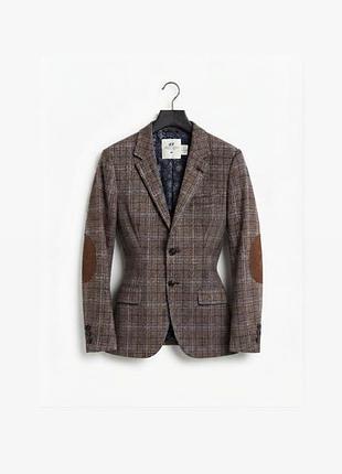 Жіночий жакет h&m у клітинку, коричневий, розмір s-m ідеальний стан