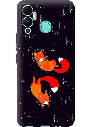 Чехол силиконовый на телефон infinix hot 12 play лисички в космосе "4519u-2759-58250"