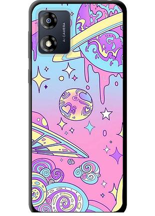 Чохол tpu на телефон motorola moto e13 рожева галактика "4146b-3053-58250"