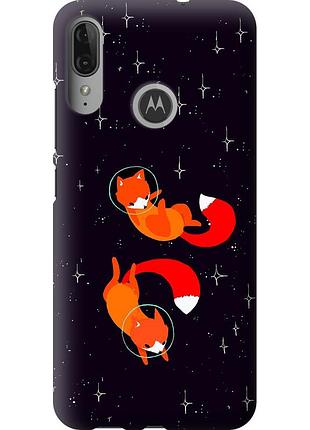 Чохол силіконовий на телефон motorola moto e6 plus лисички в космосі "4519u-1780-58250"