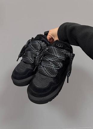Кросівки замшеві натуральні уггі ugg lowmel black ugg чорні унісекс ловмел