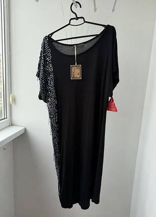 Нова чорна сукня з паєтками та бісером love label, розмір 18 (xl/xxl)