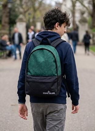 Рюкзак stone island зеленый мужской / женский