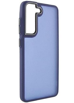 Чехол tpu+pc lyon frosted для samsung galaxy s21 fe navy blue