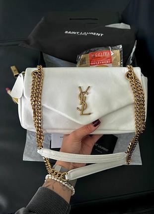 Saint laurent calypso in plunged lambskin white (оригінальна коробка) 25 х 14 х 7 (кремова!)